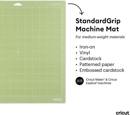 Cutting Mat Variety Pack (8 Count, 12in x 12in) | For Explore & Maker Machines - Includes 4 StandardGrip, 2 LightGrip, 2 StrongGrip