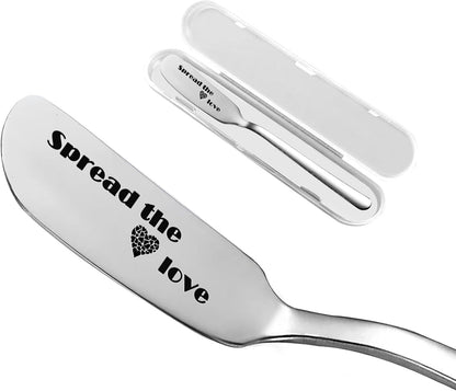 Spread Joy to the World Funny Butter Knife, Personalized Engraved Peanut Butter Spreader Cheese Knives, Novelty Anniversary Christmas Gifts for Sandwich Bread Toast Butter Lover