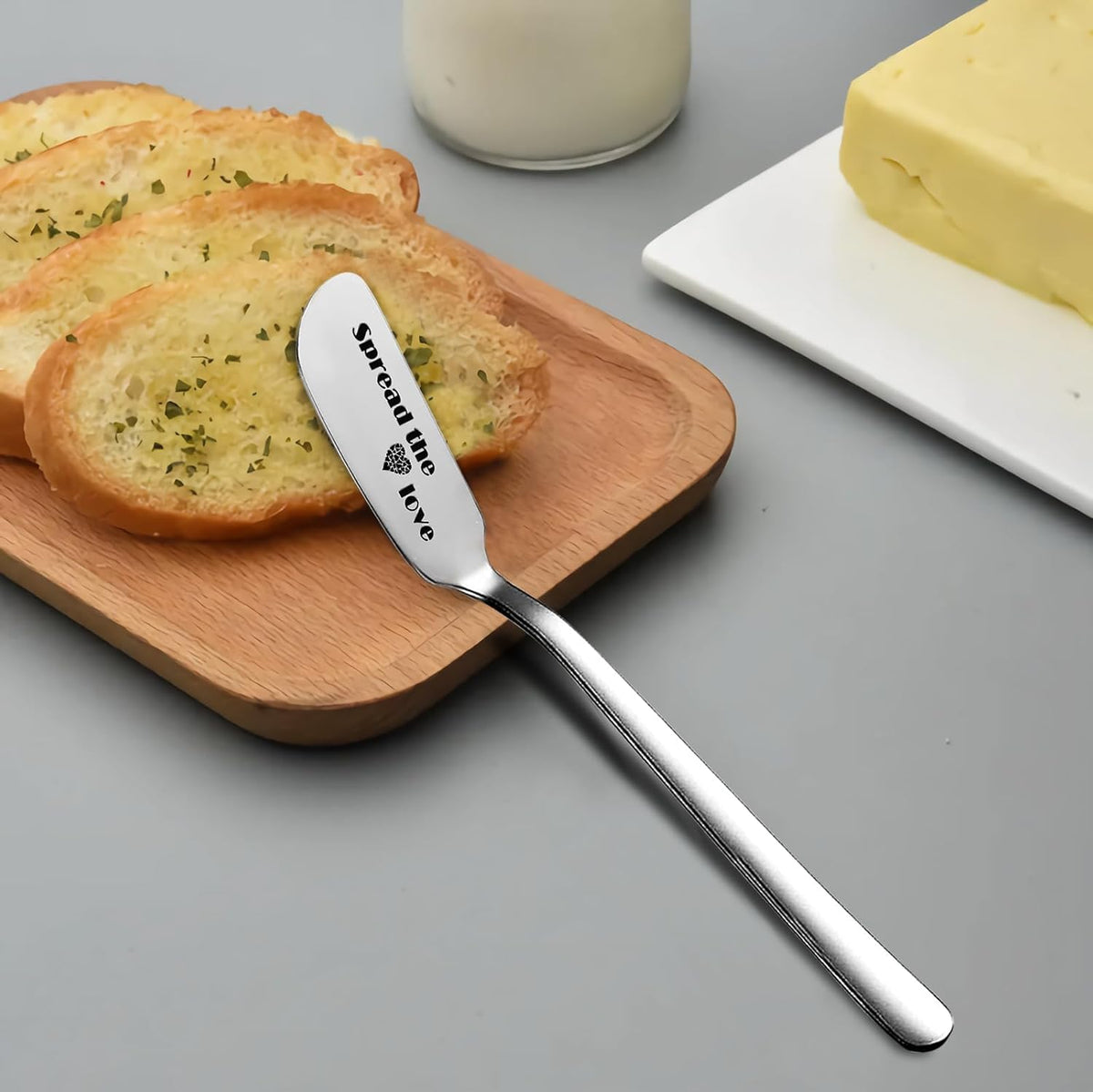 Spread Joy to the World Funny Butter Knife, Personalized Engraved Peanut Butter Spreader Cheese Knives, Novelty Anniversary Christmas Gifts for Sandwich Bread Toast Butter Lover