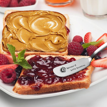 Spread Joy to the World Funny Butter Knife, Personalized Engraved Peanut Butter Spreader Cheese Knives, Novelty Anniversary Christmas Gifts for Sandwich Bread Toast Butter Lover