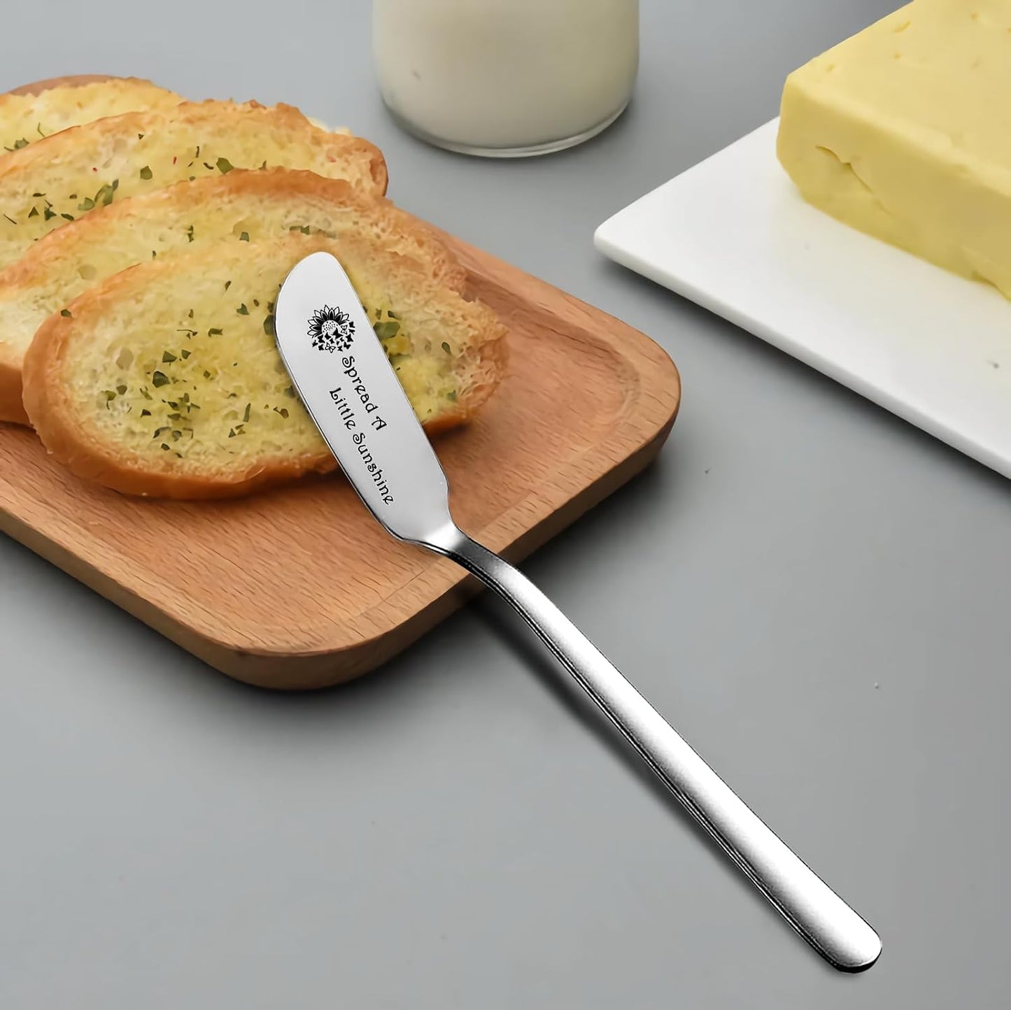 Spread Joy to the World Funny Butter Knife, Personalized Engraved Peanut Butter Spreader Cheese Knives, Novelty Anniversary Christmas Gifts for Sandwich Bread Toast Butter Lover