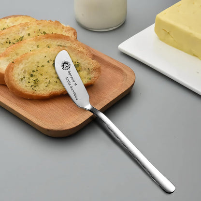Spread Joy to the World Funny Butter Knife, Personalized Engraved Peanut Butter Spreader Cheese Knives, Novelty Anniversary Christmas Gifts for Sandwich Bread Toast Butter Lover