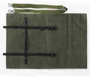 Chef Knife Roll Bag,Waxed Canvas Knife Bags with 10 Slots and 1 Zipper Pocket,Chef Bag for Chefs Professional Knife Roll Pouch with Shoulder Strap (Brown)