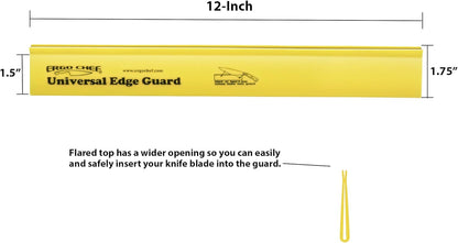 Universal Knife Blade Edge Guard 12 Inch x 1.5 Inch for Knives up to 12” Blades, Durable BPA-Free ABS Plastic, Knife Protector, Yellow