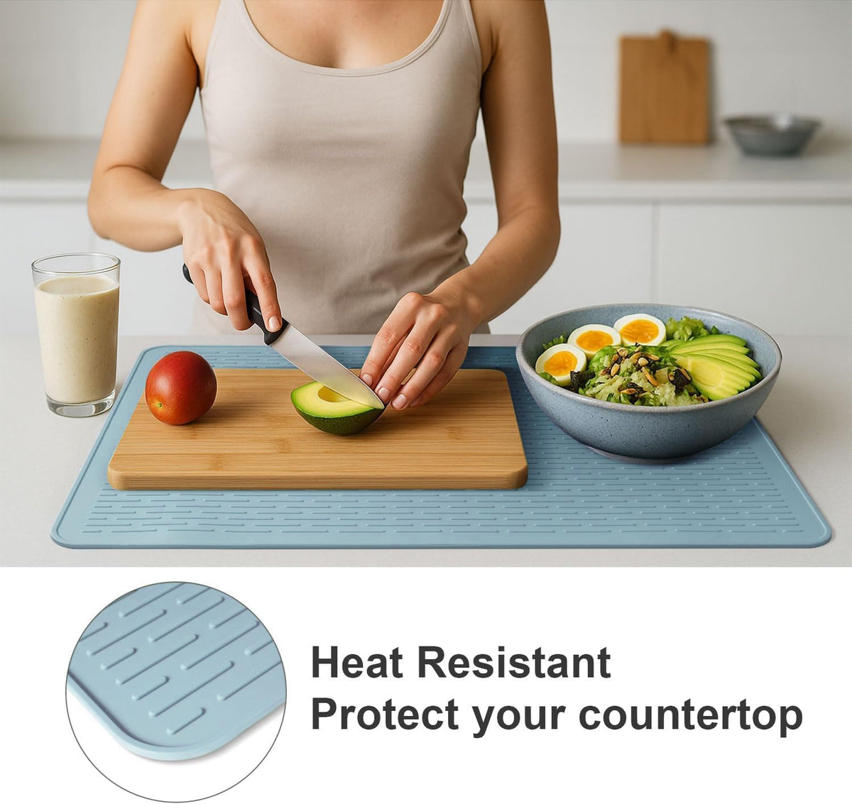 Stove Top Cover for Electric Stove - Food Grade Ceramic Stove top Cover,Silicone XXL Dish Drying Mat, Glass Cooktop Covers, Flat RV Range top Mats (Black,28x20)