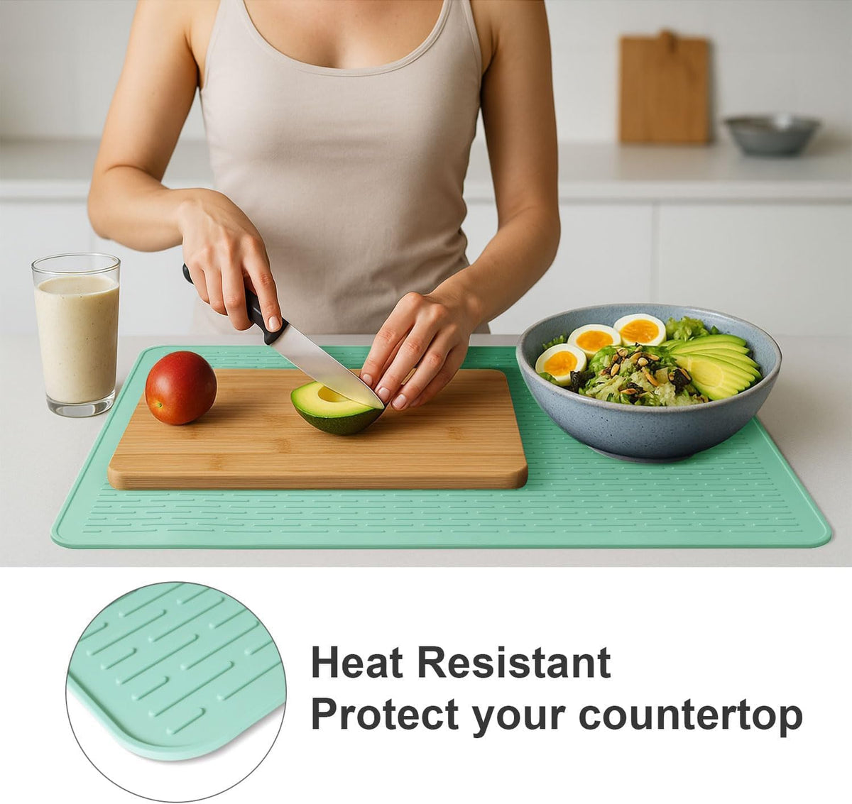 Stove Top Cover for Electric Stove - Food Grade Ceramic Stove top Cover,Silicone XXL Dish Drying Mat, Glass Cooktop Covers, Flat RV Range top Mats (Black,28x20)