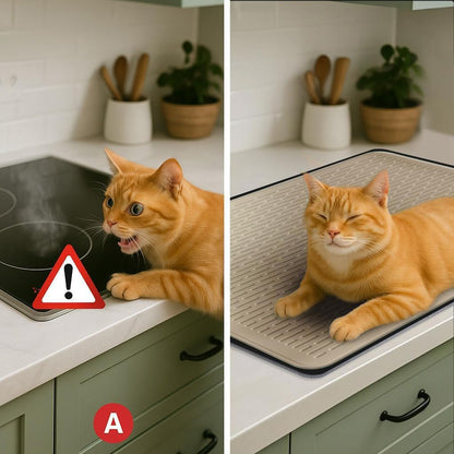 Stove Top Cover for Electric Stove - Food Grade Ceramic Stove top Cover,Silicone XXL Dish Drying Mat, Glass Cooktop Covers, Flat RV Range top Mats (Black,28x20)