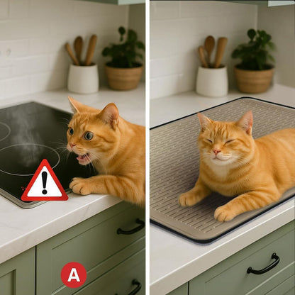 Stove Top Cover for Electric Stove - Food Grade Ceramic Stove top Cover,Silicone XXL Dish Drying Mat, Glass Cooktop Covers, Flat RV Range top Mats (Black,28x20)