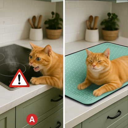 Stove Top Cover for Electric Stove - Food Grade Ceramic Stove top Cover,Silicone XXL Dish Drying Mat, Glass Cooktop Covers, Flat RV Range top Mats (Black,28x20)