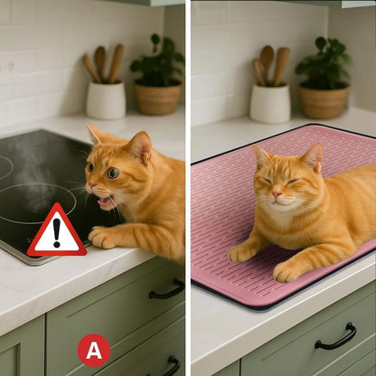 Stove Top Cover for Electric Stove - Food Grade Ceramic Stove top Cover,Silicone XXL Dish Drying Mat, Glass Cooktop Covers, Flat RV Range top Mats (Black,28x20)