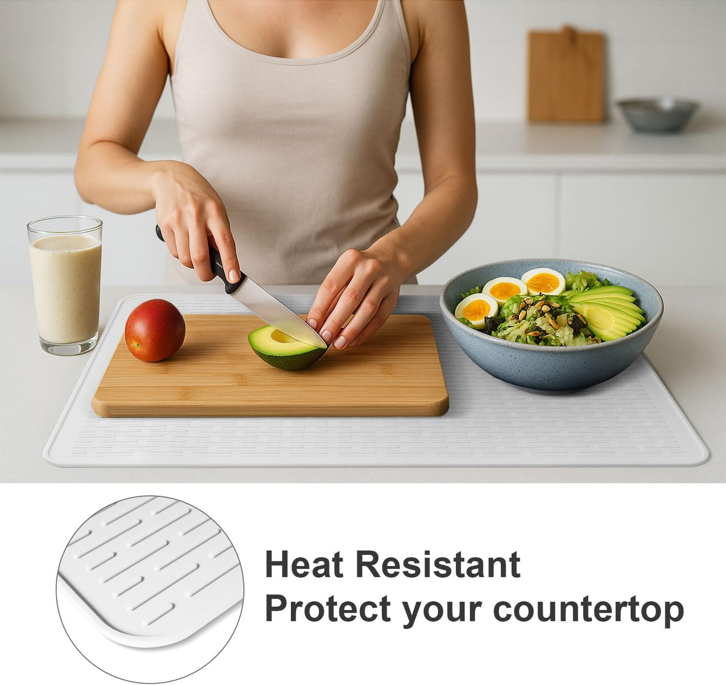 Stove Top Cover for Electric Stove - Food Grade Ceramic Stove top Cover,Silicone XXL Dish Drying Mat, Glass Cooktop Covers, Flat RV Range top Mats (Black,28x20)