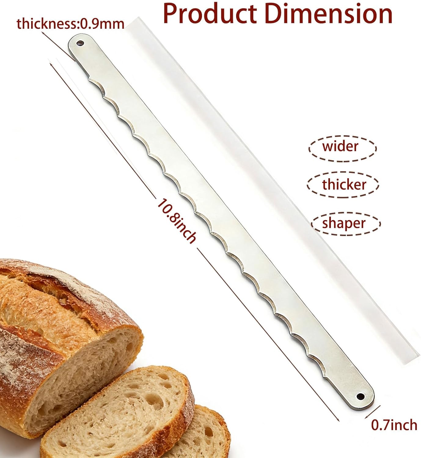 Bread Knife Replacement Blade, Bread Bow Knife Blades Refill, Bow Bread Knife Slicer Blades Only-2Pieces come with Blade Guard