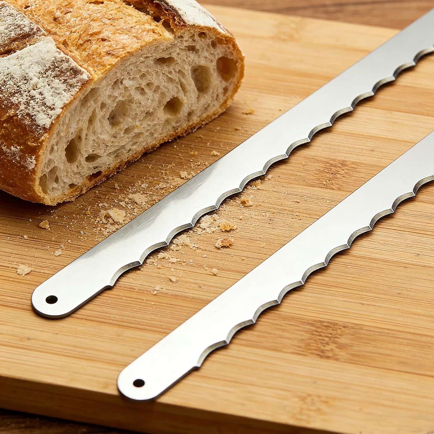 Bread Knife Replacement Blade, Bread Bow Knife Blades Refill, Bow Bread Knife Slicer Blades Only-2Pieces come with Blade Guard