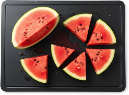 18x12 White Cutting Board with Groove, 1/2" Thick Plastic