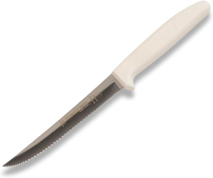Sani-Safe 6" Scalloped Utility Knife | S156SC-PCP, High-Carbon Steel Blade, White Polypropylene Handle | NSF Certified, Made in USA