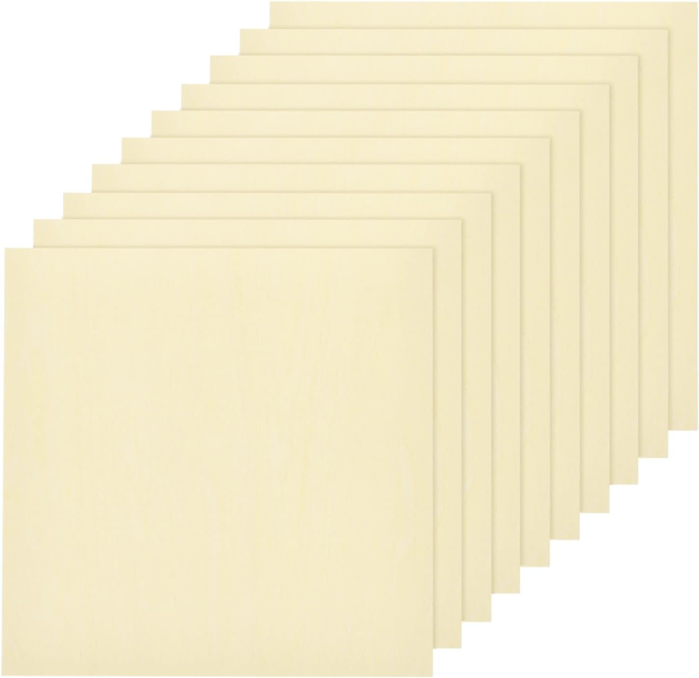 10pcs Basswood Sheet 4 x 4 x 3/8 Inch Unfinished Wood Boards Plywood for Crafts Laser Cutting with Smooth Surfaces