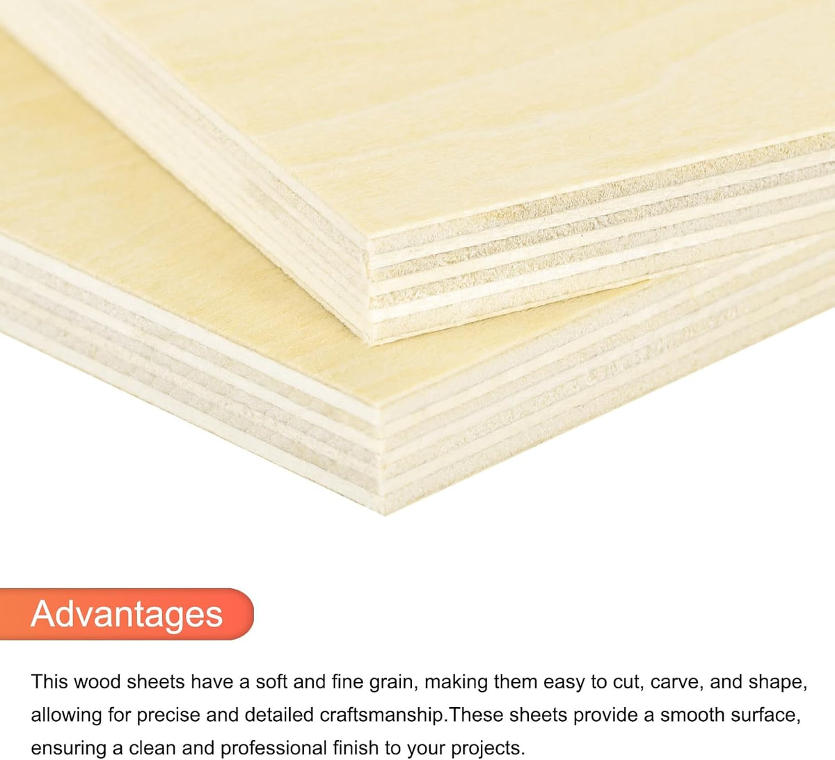 10pcs Basswood Sheet 4 x 4 x 3/8 Inch Unfinished Wood Boards Plywood for Crafts Laser Cutting with Smooth Surfaces