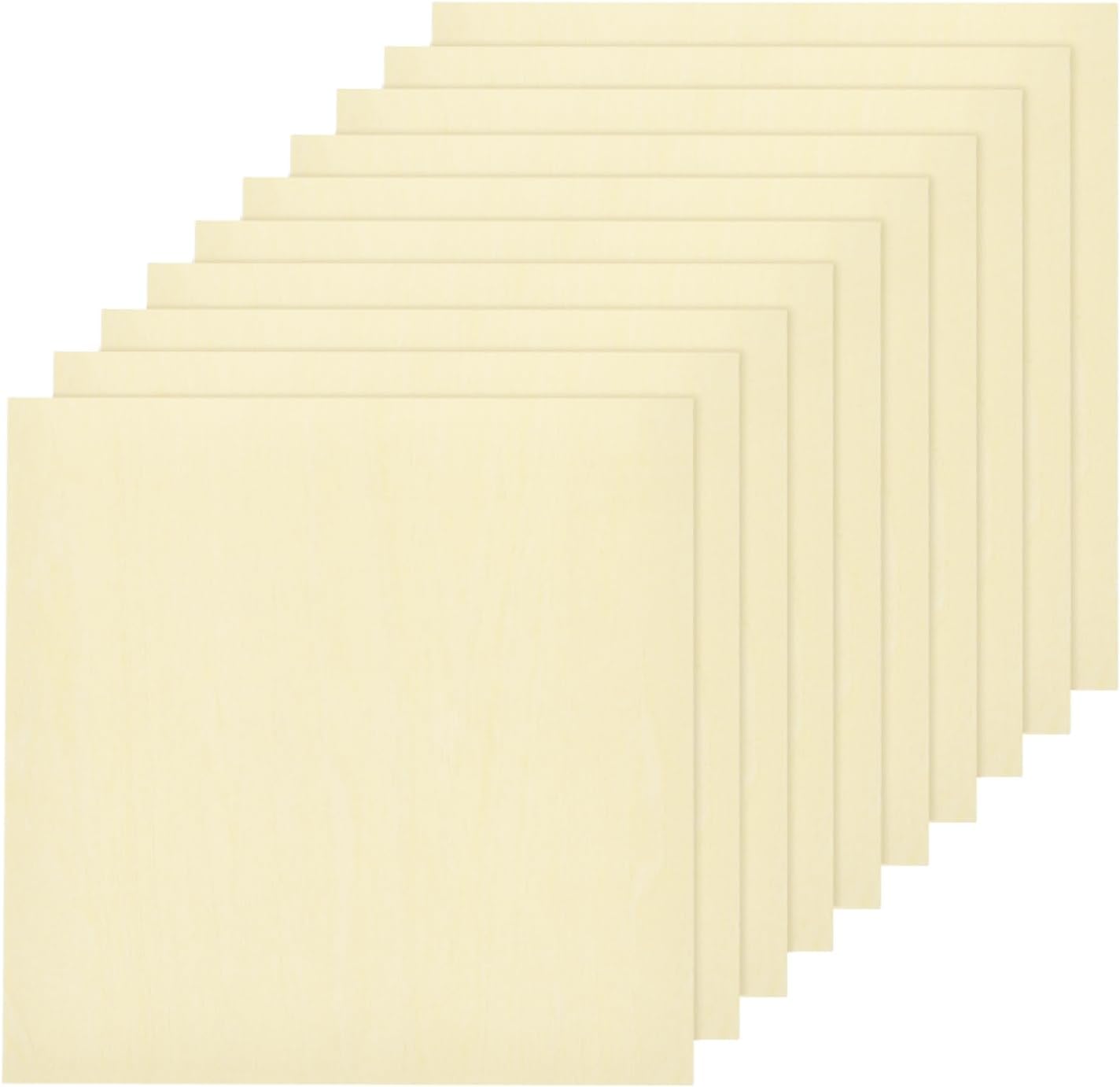 10pcs Basswood Sheet 4 x 4 x 3/8 Inch Unfinished Wood Boards Plywood for Crafts Laser Cutting with Smooth Surfaces