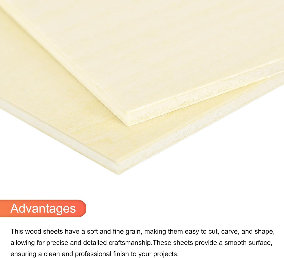 10pcs Basswood Sheet 4 x 4 x 3/8 Inch Unfinished Wood Boards Plywood for Crafts Laser Cutting with Smooth Surfaces