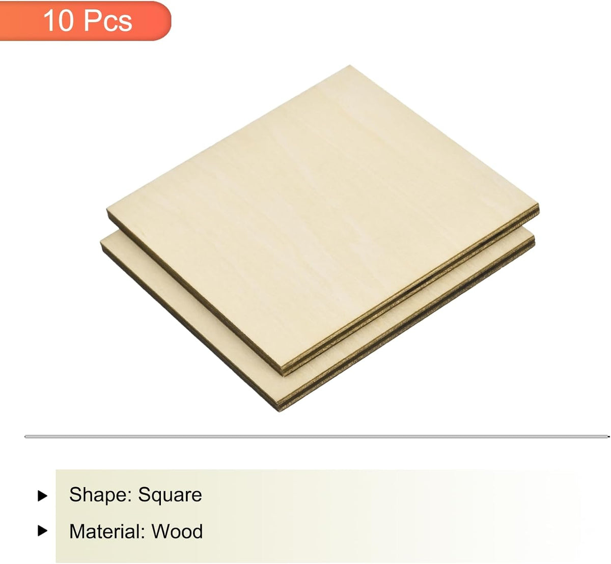 10pcs Basswood Sheet 4 x 4 x 3/8 Inch Unfinished Wood Boards Plywood for Crafts Laser Cutting with Smooth Surfaces