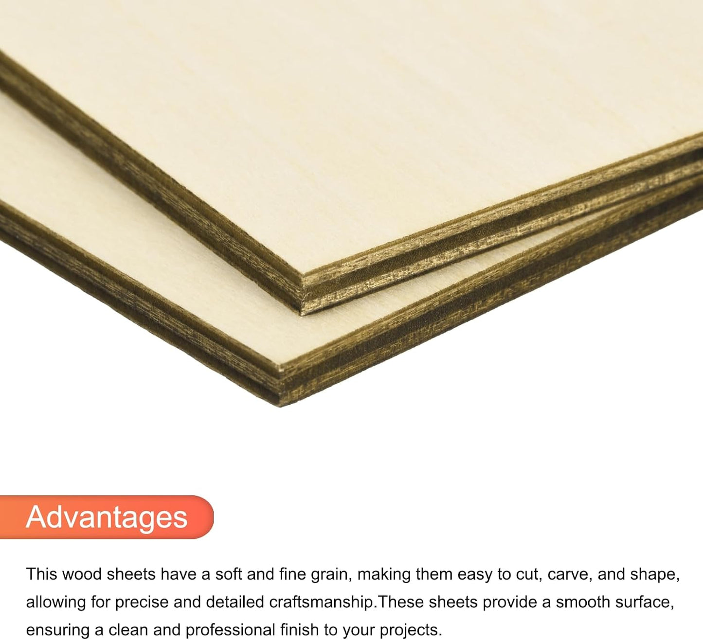 10pcs Basswood Sheet 4 x 4 x 3/8 Inch Unfinished Wood Boards Plywood for Crafts Laser Cutting with Smooth Surfaces