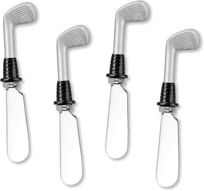 UP Tennis Themed Cheese Spreaders, Hand-Painted Resin Handles with Stainless Steel Blades for Spreading Cream Cheese, Butter, and Jam, Assorted Designs, Set of 4