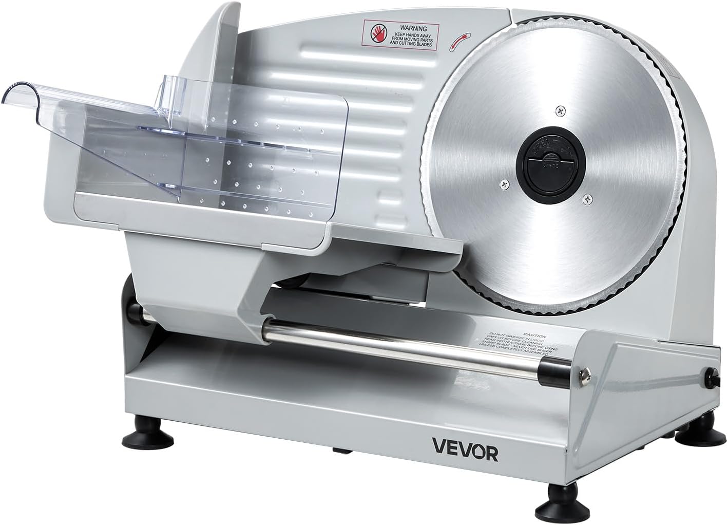 Commercial Meat Slicer, 320W Electric Deli Slicer Machine with 10 inch SUS420 Blade, 0-0.4 inch Adjustable Thickness, for Frozen Meat, Ham, Baguett, Steak