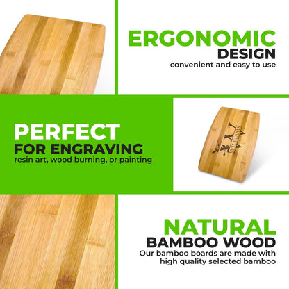 Bulk Plain Bamboo Cutting Board (Set of 12) | For Customized, Personalized Engraving Purpose | Wholesale Premium Blank Bamboo Board (Rectangular 12" X 9")