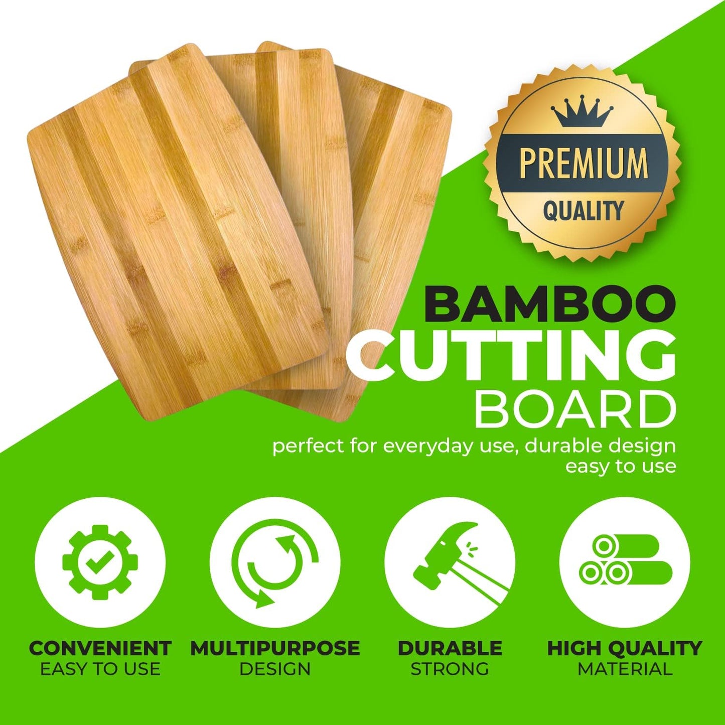 Bulk Plain Bamboo Cutting Board (Set of 12) | For Customized, Personalized Engraving Purpose | Wholesale Premium Blank Bamboo Board (Rectangular 12" X 9")