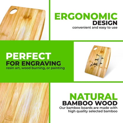 Bulk Plain Bamboo Cutting Board (Set of 12) | For Customized, Personalized Engraving Purpose | Wholesale Premium Blank Bamboo Board (Rectangular 12" X 9")