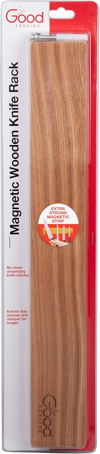 Magnetic Knife Strip w XL 18" Design- Powerful Magnet Wooden Knife Rack for Easy Wall Mounting- Secure your Knives and Utensils and Free Up Space