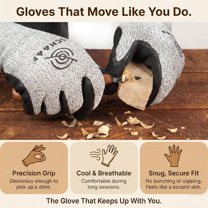 Cut Resistant Gloves, Durable, Flexible, Level 5 Cut Protection for Wood Carving and Woodworking