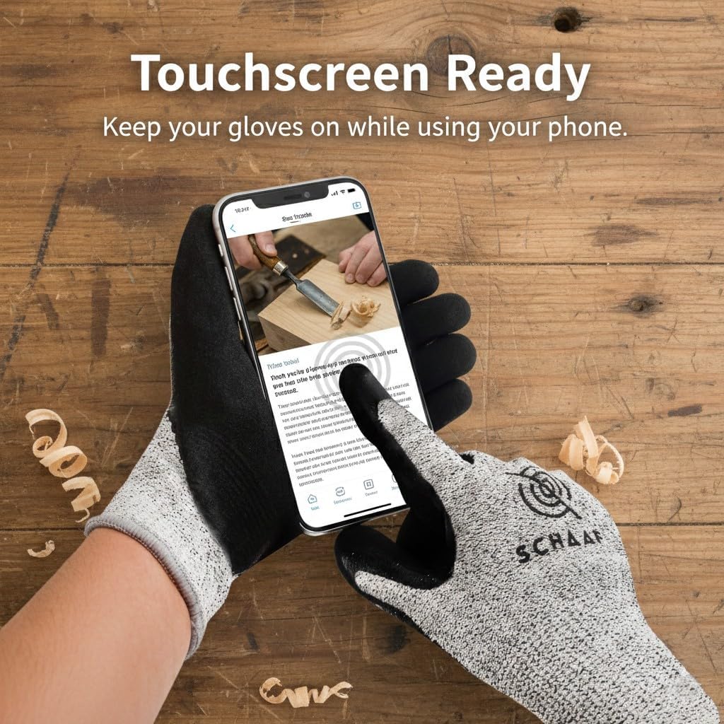 Cut Resistant Gloves, Durable, Flexible, Level 5 Cut Protection for Wood Carving and Woodworking