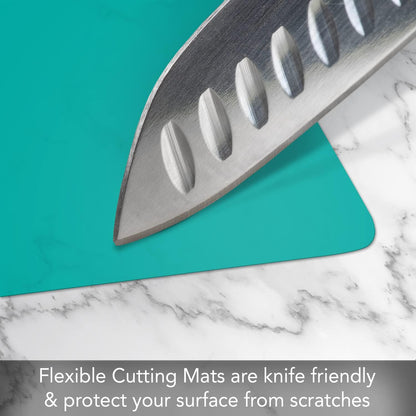 Cut N' Funnel 4 Pack Bright Colored Cutting Board Mats