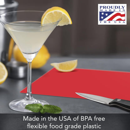 Cut N' Funnel 4 Pack Bright Colored Cutting Board Mats