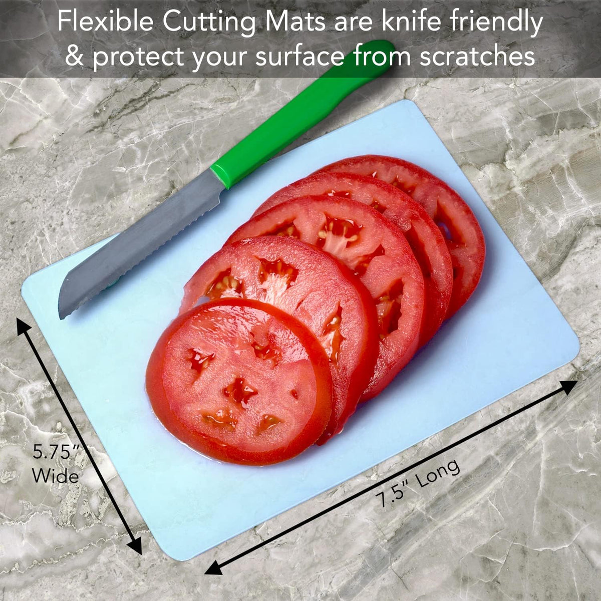 Cut N' Funnel 4 Pack Bright Colored Cutting Board Mats