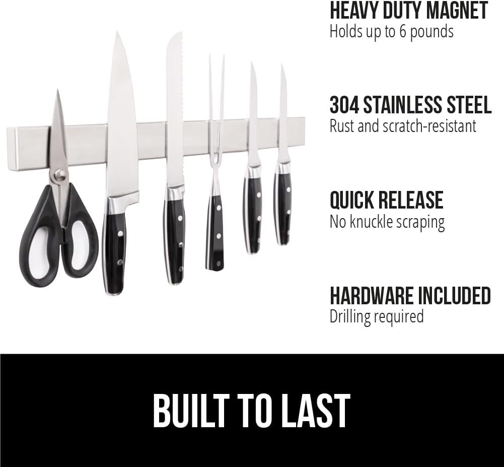 304 Stainless Steel Magnetic Knife Holder Strip, 10 Inch