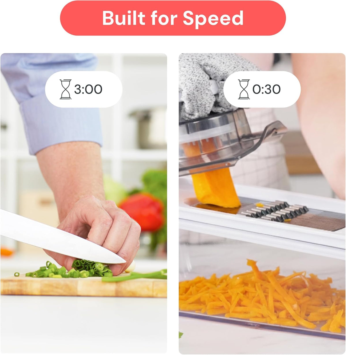 Pro Mandoline Vegetable Slicer, 6-in-1 Kitchen Prep Tool