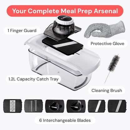 Pro Mandoline Vegetable Slicer, 6-in-1 Kitchen Prep Tool