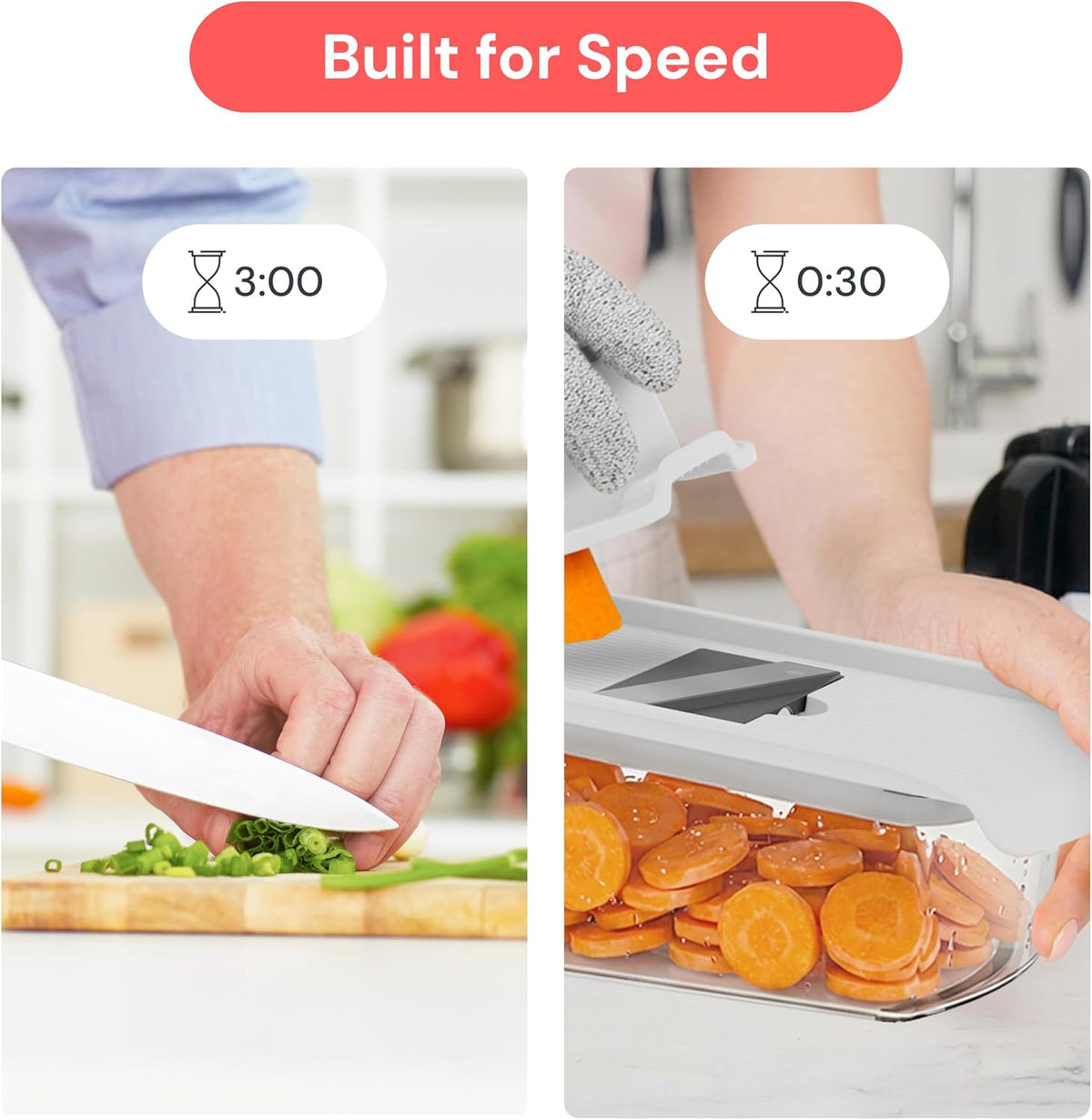 Pro Mandoline Vegetable Slicer, 6-in-1 Kitchen Prep Tool