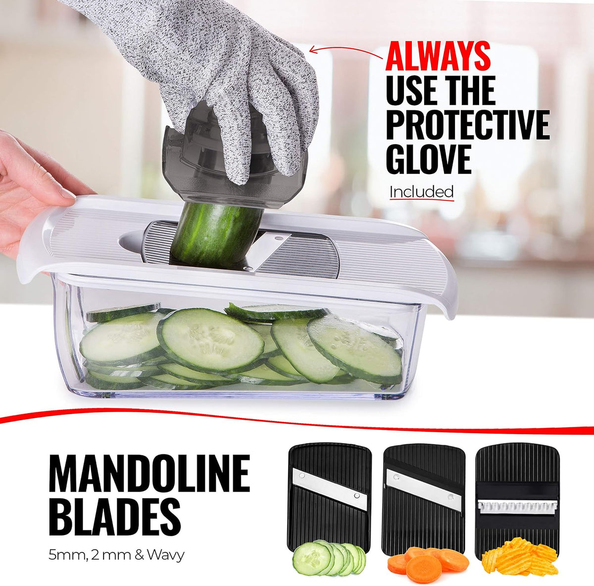 Pro Mandoline Vegetable Slicer, 6-in-1 Kitchen Prep Tool