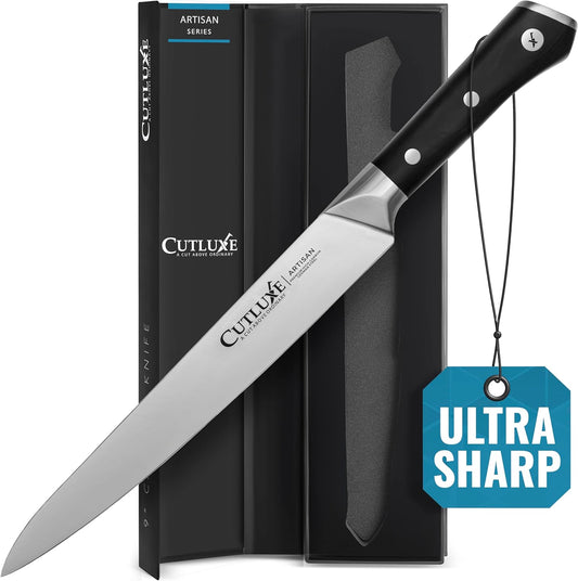 Turkey Carving Knife, 9" Carving Knife for Meat – Razor Sharp | Full Tang High Carbon German Steel, Ergonomic Handle Design – Artisan Series