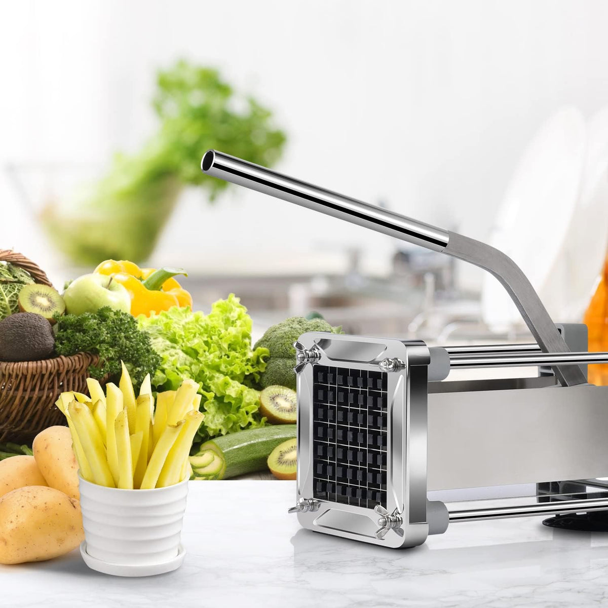 French Fry Cutter for Potatoes, 1/2 Inch Professional Grade