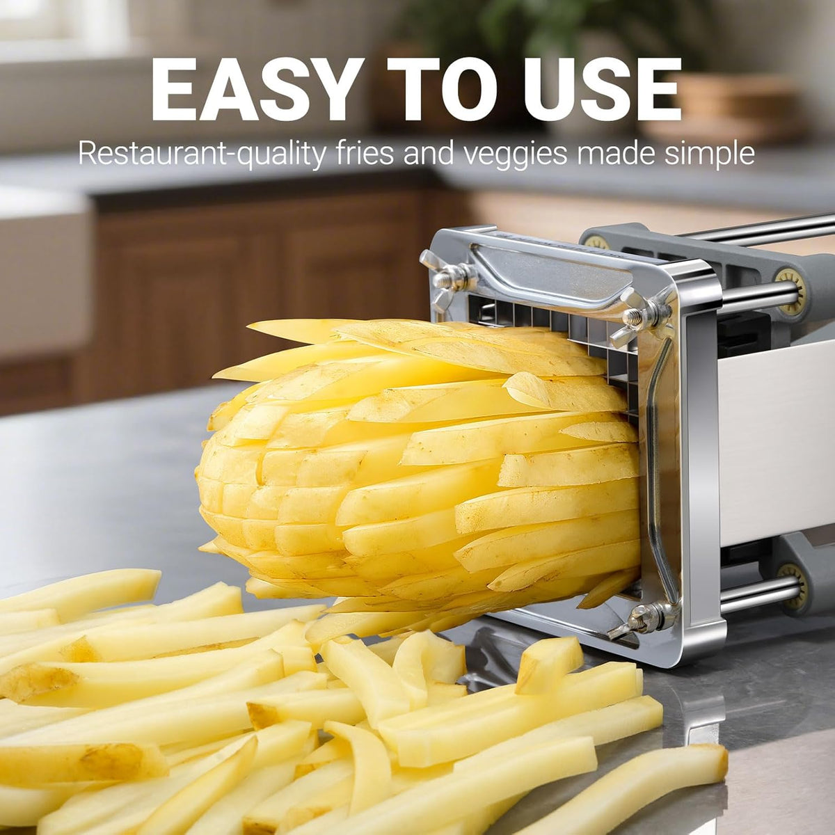 French Fry Cutter for Potatoes, 1/2 Inch Professional Grade