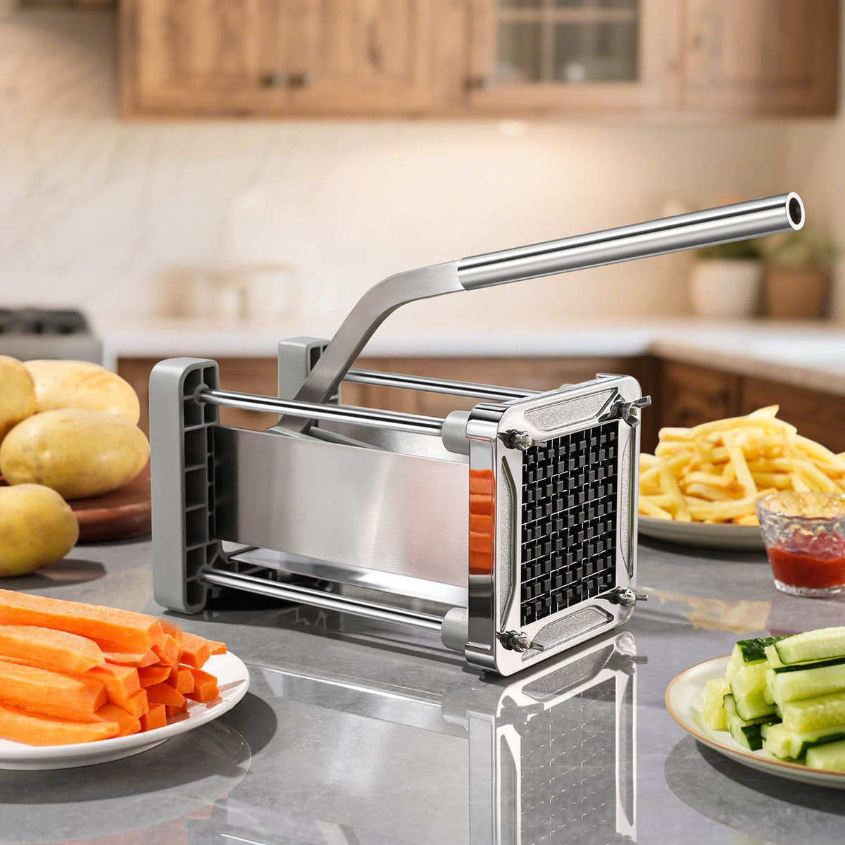 French Fry Cutter for Potatoes, 1/2 Inch Professional Grade