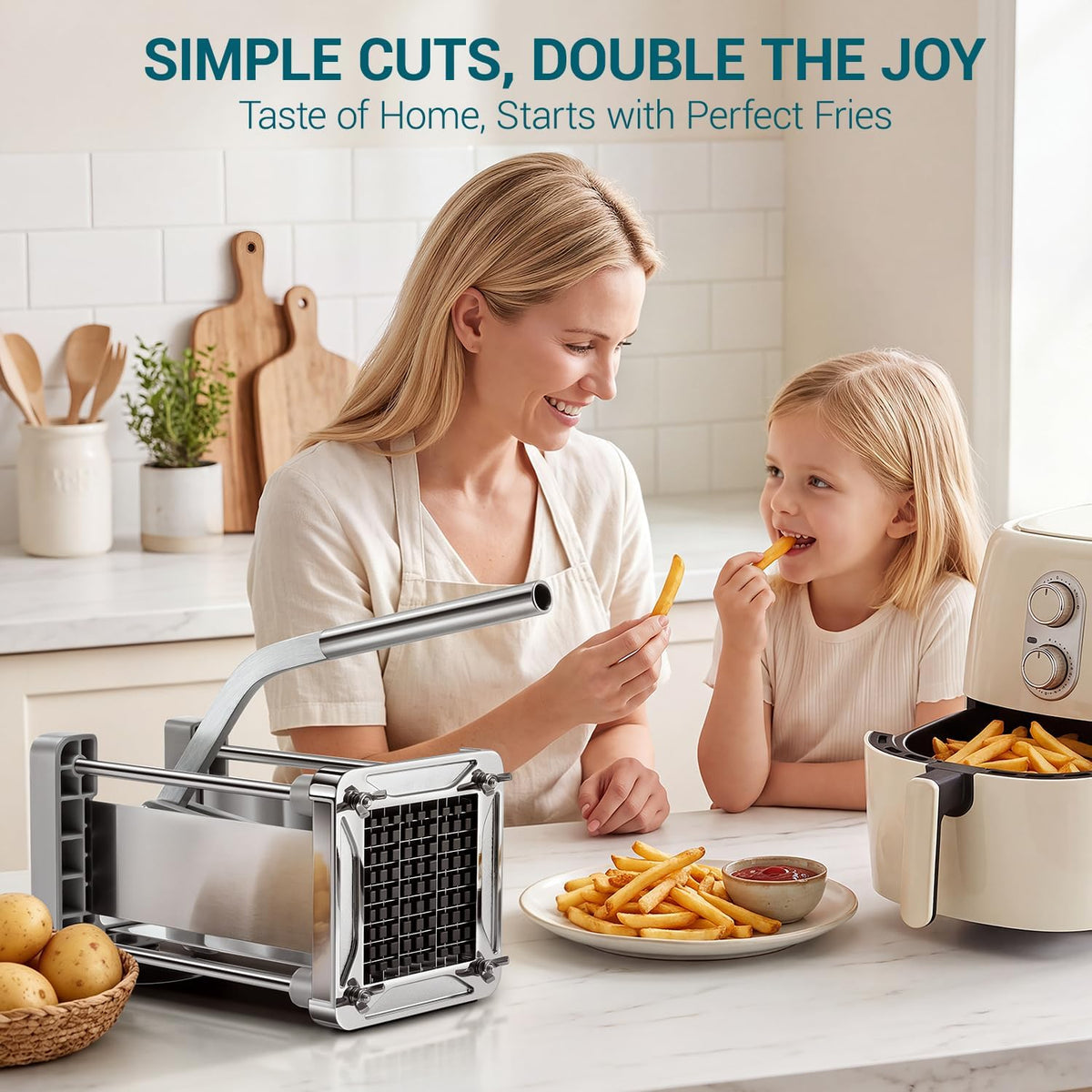 French Fry Cutter for Potatoes, 1/2 Inch Professional Grade