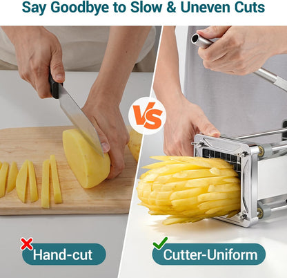 French Fry Cutter for Potatoes, 1/2 Inch Professional Grade