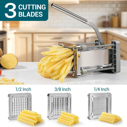 French Fry Cutter for Potatoes, 1/2 Inch Professional Grade