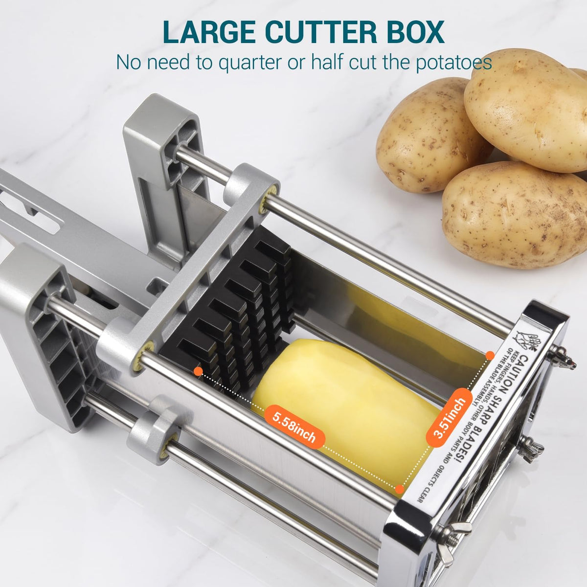 French Fry Cutter for Potatoes, 1/2 Inch Professional Grade