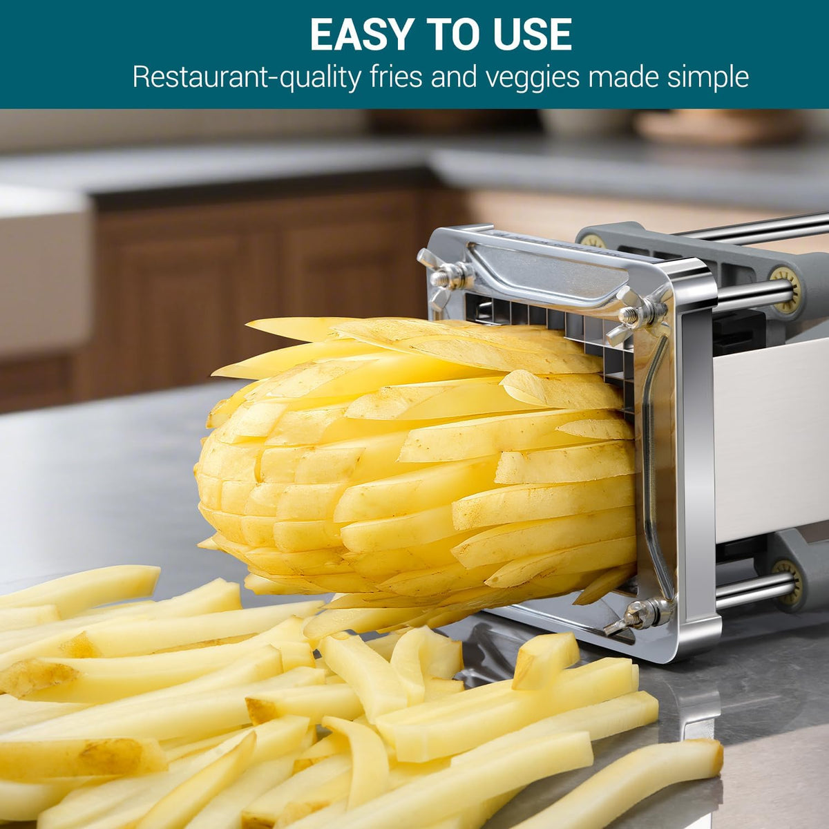French Fry Cutter for Potatoes, 1/2 Inch Professional Grade
